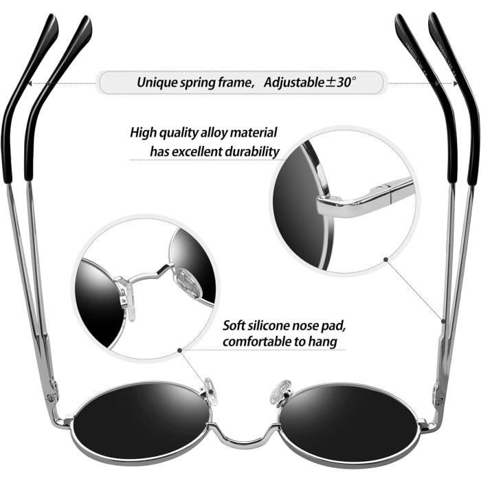 Lunettes De Soleil Rétro œil De Chat Noires - Femmes Et Hommes - Protection UV400