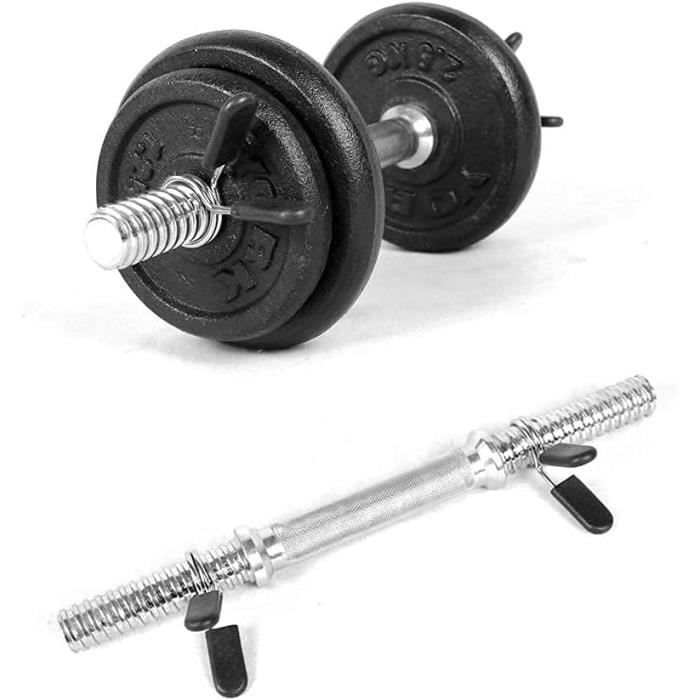 EKKONG Lot De 2 Pinces à Ressort Pour Haltères – Acier Chromé + Poignées Caoutchouc – 4 Tailles : 24/25/28/30/50 Mm – Pour Fixation Disques – Gym/Musculation