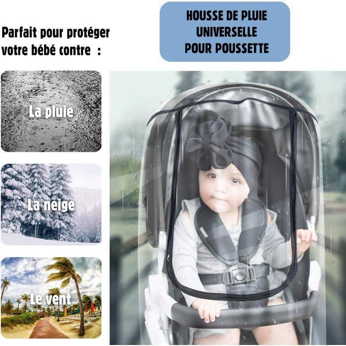 Habillage Pluie Universel pour Poussette,Protection pluie pour poussette Protection contre pluie et vent,Bonne circulation de l'air Matériel EVA