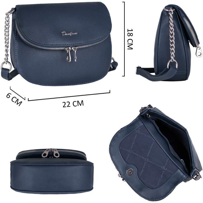 Sac Bandoulière Bleu David Jones Pour Femme - En PVC, Doublure Tissu, Neuf (occasion étiqueté Neuf)