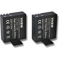 2 x batteries vhbw Li-Ion Set 900mAh (3.7V) pour caméra vidéo, caméra de sport, caméscope Tronsmart SJ4000, SJ5000, Tronsport SJ4000-0