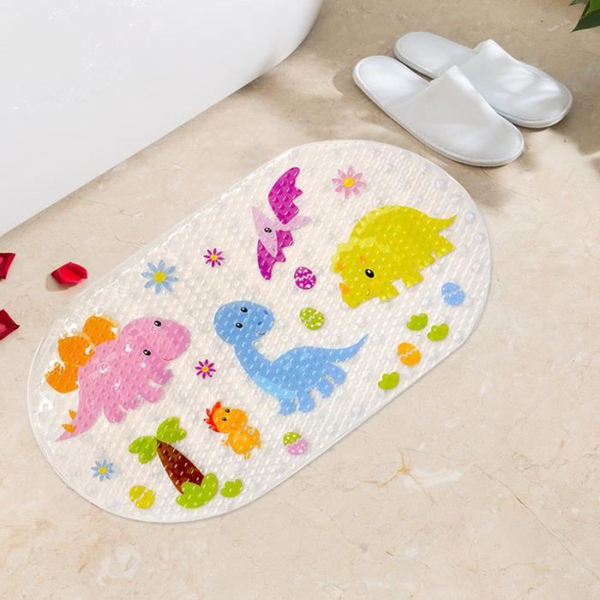 Tapis De Bain Antiderapant Pour Enfant Tapis De Bain Pour Bebe Tapis Antiderapant De Bain De Dinosaure Dessin Anime Avec Ventouse Cdiscount Puericulture Eveil Bebe