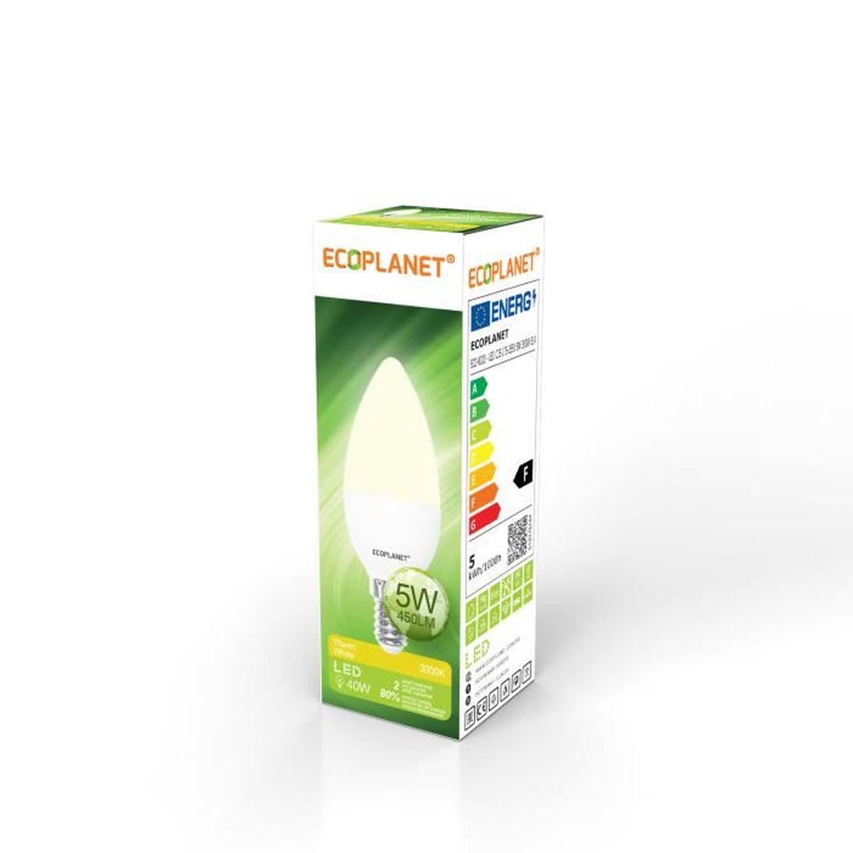 Pack De 20 Ampoules LED économiques 5W (équivalent 25W) Culot E14, Lumière Du Jour 6500K