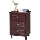 ALIGHTUP Table de Chevet Bois avec 3 Tiroirs - 45 x 38 x 63cm - Marron
