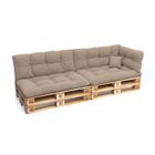 BRAND Coussins palettes Matelassé - POKAR - Set 6 pièces - Beige - Intérieur/Extérieur