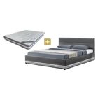DFM Ensemble JUPITER Lit GRIS 140 + Matelas Nuage 24 cm