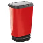 MHOME Poubelle à pédale JIVE - 40 L - Effet métal - Rouge