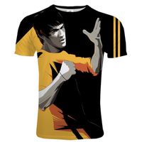 T-shirt imprimé en 3D - Kung Fu chinois - Black-Yellow
