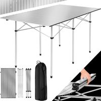 TECTAKE Table de camping  Résistant aux intempéries en Aluminium - Gris