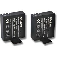 2 x batteries vhbw Li-Ion Set 900mAh (3.7V) pour caméra vidéo, caméra de sport, caméscope Tronsmart SJ4000, SJ5000, Tronsport SJ4000