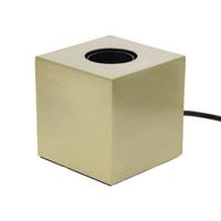 Xanlite - Lampe à poser cube en métal couleur laiton, compatible culot E27, IP20, 60W puissance max - XDLAPCUBIKML