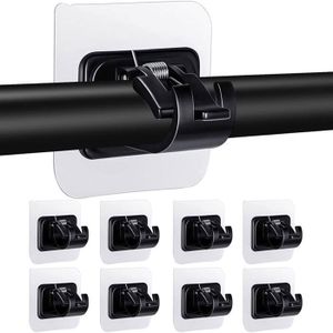 Supports Tringle Douche VXTRRI Lot De 2 - Installation Vis Ou Adhésif ABS Noir/blanc