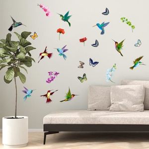 Stickers muraux tournesol papillon et écureuil stickers muraux fleur de  jardin chambre salon TV mur art réfrigérateur décor peintures murales