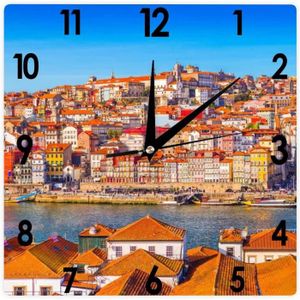 OBJET DÉCORATIF Horloge Murale Carrée - Vieux Centre De Porto (Opo