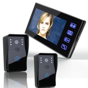 2 C/âbles Syst/èmes Interphones avec 1 Sonnette dExt/érieure Visuelle 90/° et 1 Moniteur Ecran Vid/éo HD Vision Nocturne IR pour Surveillance 1byone Visiophone 7 Pouces Vid/éo avec Fil Couleur