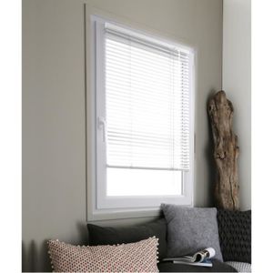 DOMDECO Store vénitien aluminium sans perçage - Blanc - 67x150 cm