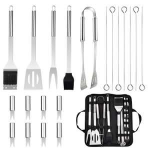 AYAOQIANG Coffret Kit Barbecue, Ustensiles pour Barbecue 33 Pièces  Accessoire Barbecue en Acier Inoxydable, Camping Barbecue Ensemble Cadeau  Noël pour Hommes po…