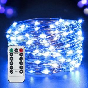 Brisun Guirlande lumineuse 150 LED avec 8 modes de lumière d'ambiance étanche IPX65 Blanc chaud 15 m 