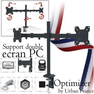 Support De Bureau Pour 2 Ecrans PC LCD à LED De 17-30 - SpaceNet