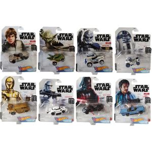 VOITURE - CAMION Mattel Hot Wheels - Ensemble de 8 voitures de personnages de Star Wars, des voitures d'action à collectionner et avec lesquelles