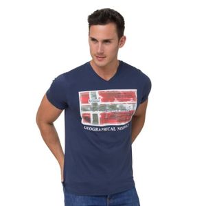 T-SHIRT GEOGRAPHICAL NORWAY T-shirt avec logo en coton Bleu marine - Homme