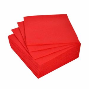 50 Serviettes Rouges Papiers Jetables 38 x 38 cm 2 Plis Pure Ouate /