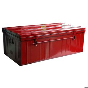 COFFRE - MALLE Malle de rangement en métal rouge 175 litres 100 x