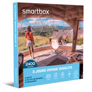 COFFRET SÉJOUR SMARTBOX - Coffret Cadeau - 3 JOURSVOYAGE INSOLITE - 2400 séjours : yourtes, roulottes, tipis, cabanes et maisons d’hôtes