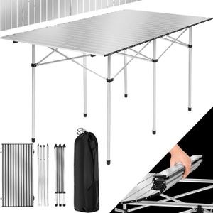 TABLE DE CAMPING TECTAKE Table de camping  Résistant aux intempéries en Aluminium - Gris