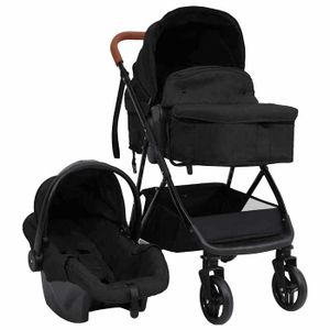 VIDAXL Poussette pour bebe 2-en-1 Gris clair Acier pas cher