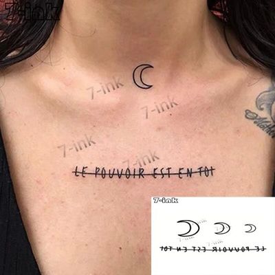 Tatouages Bleu Fonce Autocollant De Tatouage Temporaire Pour Hommes Et Femmes Faux Tatouage Col Mots Noirs Ange Diable Taurea Cdiscount Au Quotidien