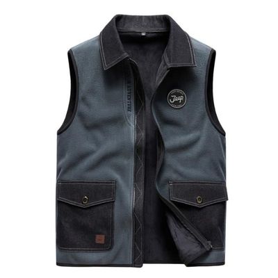 Gilet en polaire thermique sans manches pour homme, gilet chauffant,  décontracté, en coton, épais, à la