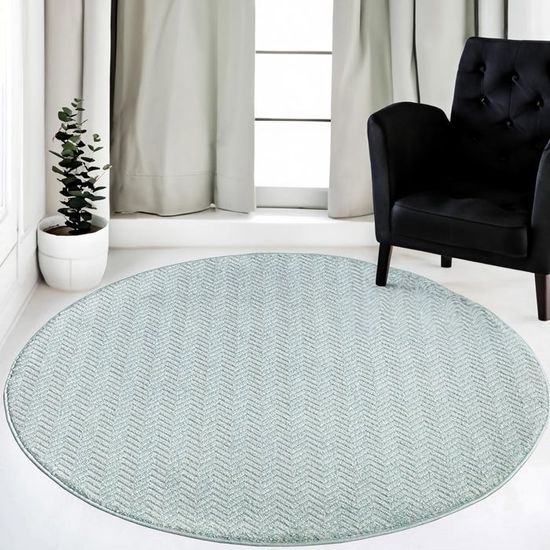 Tapis Rond Antidérapant - Motifs Abstraits, Poils Courts Lavables | Pour Salon, Chambre, Bureau - Diamètres 60 à 200 Cm