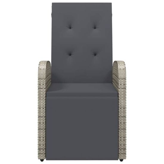 Fauteuil Inclinable En Résine Tressée Avec Coussins – Canapé Jardin Réglable Résistant Aux UV Et à L'Eau