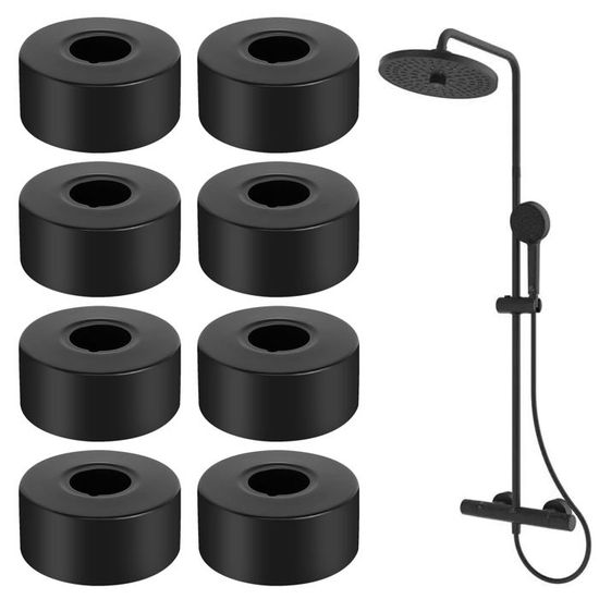Rosaces De Robinet Noir – 2 Pièces – Inox Pour Mitigeur Douche