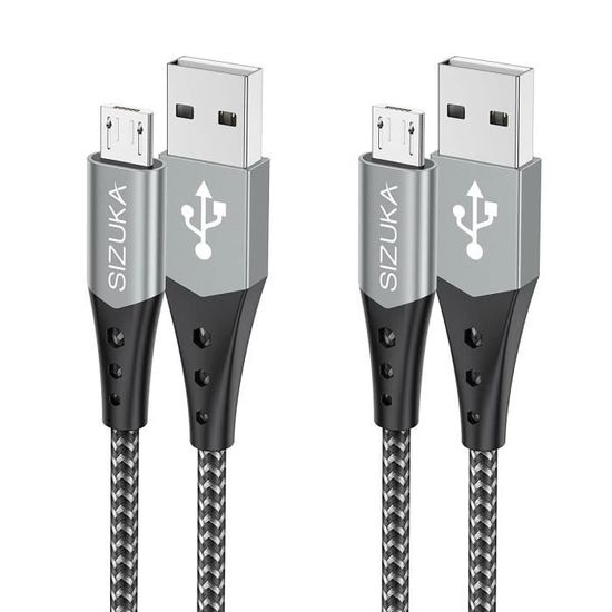 Câble Micro USB [2M-Lot de 2] Nylon Tressé Chargeur Micro USB 3A Charge  Rapide et Synchro pour Android Samsung Galaxy S7 S6 Ed[763] - Cdiscount  Téléphonie