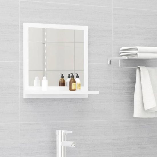 Nouveauté!Miroir Décoratif - Miroir Attrayante salon de salle de bain Blanc brillant 40x10,5x37 cm Aggloméré962
