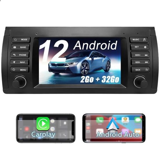 AWESAFE Android 12 Autoradio pour BMW E39(1996-2003) avec GPS  Carplay/Android Auto Bluetooth Mirrorlink WiFi - 2Go+ 32Go - Cdiscount Auto