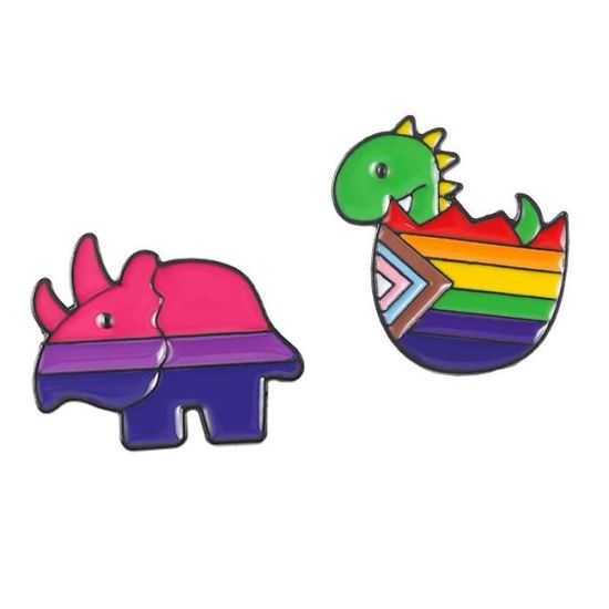 Lot De 6 Broches Arc-en-ciel LGBT - Motifs Cœur, Drapeau, émail Coloré, Pour Revers Ou Sac - 4