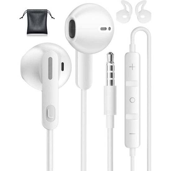 Écouteurs Intra-auriculaires Pisen Y102 Avec Jack 3.5mm - Couleur Blanc - Compatibles Tous Téléphones