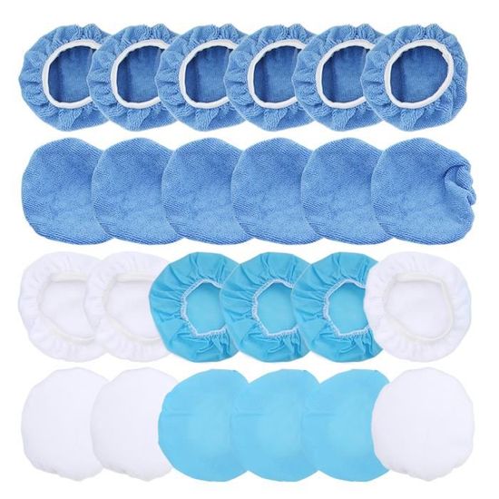 Lot De 4 Tampons Polissage Laine 125 Mm Auto-adhésifs - Pour Ponceuse Orbitale, Voiture, Carrosserie - Lavables Et Réutilisables - 5