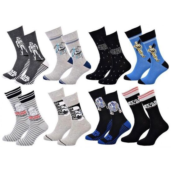 Chaussettes homme Star Wars en Coton Assortiment mod les