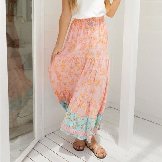 Jupe femme - irrégulières à volants taille haute pour - FRJHKh Khaki