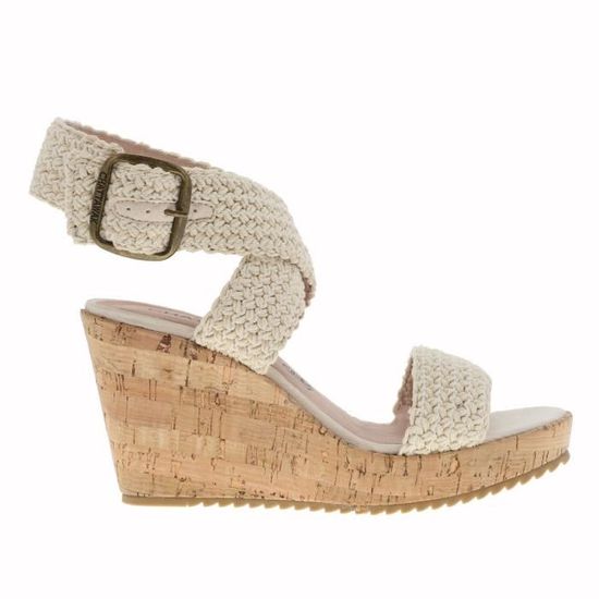 Sandali da donna beige con tacco a campana 7,5 cm Swish Jeans