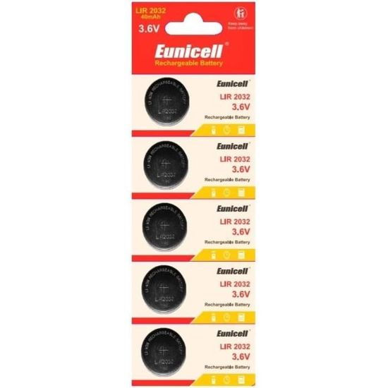 Lot De 4 Piles Bouton LIR2032 Rechargeables Li-ion 3.6V - Alternative Aux CR2032