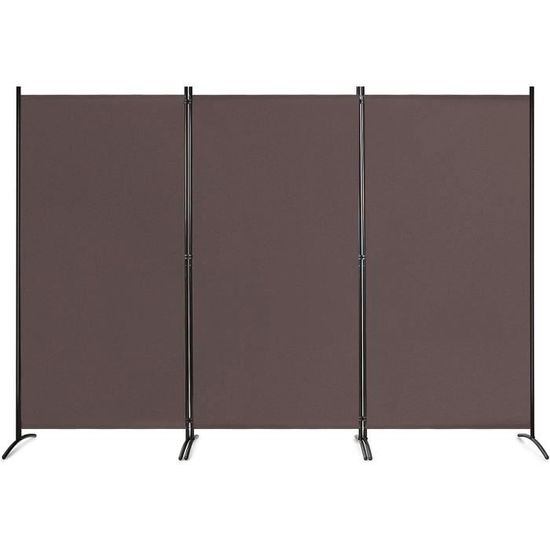 GOPLUS Paravent 4 Panneaux Séparateur de Pièces Cloison de Séparation pour Chambre à Coucher Maison Intérieur, 220 x 170 cm, Beige