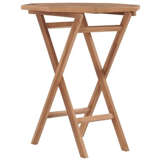 SIB Table pliable de jardin 60x60x75 cm Bois de teck solide ...