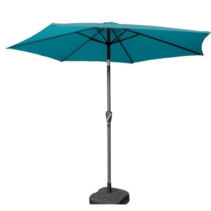 Parasol VARANGUE rond 3m inclinable- BLEU PAON