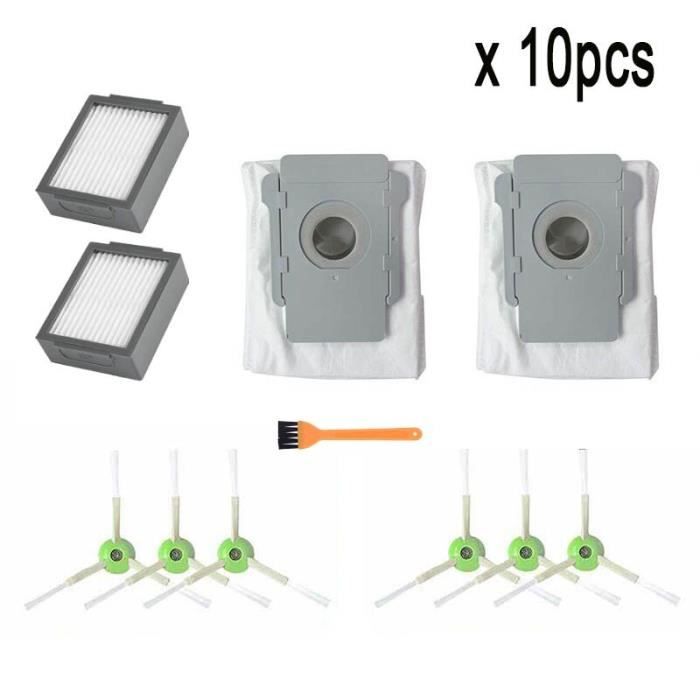 zh10pcs - Kit de remplacement pour aspirateur Robot iRobot Roomba i7 E5 E6 série I, sac à poussière, brosse r