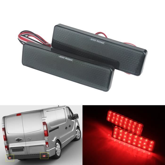 ANG RONG 2x LED Pare-chocs arrière réflecteur de lumière noir Pour Renault Master Trafic Opel Vauxhall Vivaro Movano A